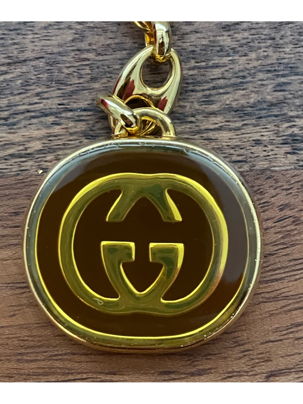 GUCCI Vintage Marina Interlocking G Gold Tone Bag Charm/Keychain w/Box - Picture 3 of 11